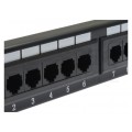 Patch panel RACK 10" kat.5e 12p UTP 1U czarny NEKU