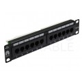 Patch panel RACK 10" kat.5e 12p UTP 1U czarny NEKU