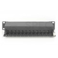 Patch panel RACK 10" kat.6 12p FTP z półką 1U czarny DIGITUS