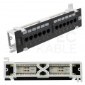 Patch panel RACK 10" kat.6 12p UTP naścienny 1U czarny NEKU