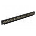 Patch panel RACK 19" 24 porty BNC 1U czarny