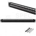Patch panel RACK 19" 24 porty typu F 1U czarny LANBERG
