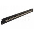 Patch panel RACK 19" 24 porty typu F 1U czarny NEKU