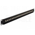 Patch panel RACK 19" 24 porty typu F 1U czarny NEKU