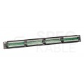 Patch panel RACK 19" kat.5e 24p UTP 1U czarny