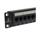 Patch panel RACK 19" kat.5e 24p UTP 1U czarny Alantec