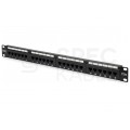 Patch panel RACK 19" kat.5e 24p UTP 1U czarny DIGITUS