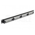 Patch panel RACK 19" kat.5e 24p UTP 1U czarny NEKU