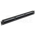 Patch panel RACK 19" kat.5e 24p UTP z półką 1U czarny BLANK