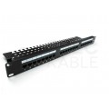 Patch panel RACK 19" kat.5e 24p UTP z półką 1U czarny DIGITUS