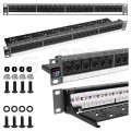 Patch panel RACK 19" kat.5e 24p UTP z półką 1U grafit DataGate+ Molex