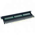 Patch panel RACK 19" kat.5e 24p UTP z półką i pokrywą 1U czarny ZPAS