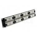 Patch panel RACK 19" kat.5e 48p UTP 2U czarny NEKU