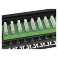 Patch panel RACK 19" kat.5e 48p UTP z półką 1U czarny NEKU