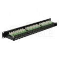 Patch panel RACK 19" kat.5e 48p UTP z półką 1U czarny NEKU