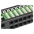 Patch panel RACK 19" kat.5e 48p UTP z półką 1U czarny NEKU