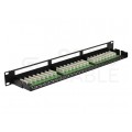 Patch panel RACK 19" kat.5e 48p UTP z półką 1U czarny NEKU