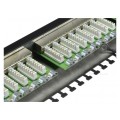 Patch panel RACK 19" kat.6 24p FTP z półką 1U czarny NEKU