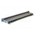 Patch panel RACK 19" kat.6 24p FTP z półką 1U szary