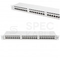 Patch panel RACK 19" kat.6 24p FTP z półką 1U szary LANBERG