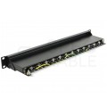 Patch panel RACK 19" kat.6 24p STP z półką czarny Alantec