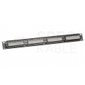 Patch panel RACK 19" kat.6 24p UTP 1U czarny