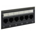 Patch panel RACK 19" kat.6 24p UTP 1U czarny NEKU