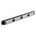 Patch panel RACK 19" kat.6 24p UTP 1U czarny NEKU