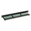 Patch panel RACK 19" kat.6 24p UTP z półką 1U czarny