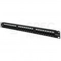Patch panel RACK 19" kat.6 24p UTP z półką 1U czarny Alantec
