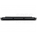 Patch panel RACK 19" kat.6 24p UTP z półką 1U czarny Alantec