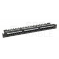 Patch panel RACK 19" kat.6 24p UTP z półką 1U czarny ATEL