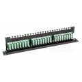 Patch panel RACK 19" kat.6 24p UTP z półką 1U czarny ATEL
