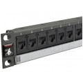 Patch panel RACK 19" kat.6 24p UTP z półką 1U grafit DataGate+ Molex