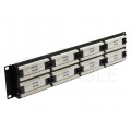 Patch panel RACK 19" kat.6 48p UTP 2U czarny NEKU