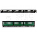Patch panel RACK 19" kat.6 48p UTP z półką 1U NEKU