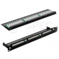 Patch panel RACK 19" kat.6 48p UTP z półką 1U NEKU