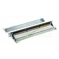 Patch panel RACK 19" kat.6A 24p FTP z półką 1U czarny