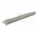 Patch panel RACK 19" kat.6A 24p FTP z półką 1U szary Telegärtner