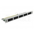 Patch panel telefoniczny RACK 19" kat.3 50xRJ45 8P4C 1U szary