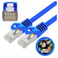 Patchcord FTP kat.5e kabel sieciowy LAN 2x RJ45 linka niebieski 0,5m NEKU