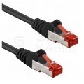 Patchcord S/FTP kat.6 PiMF kabel sieciowy LAN 2x RJ45 linka czarny 0,25 GOOBAY