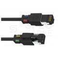 Patchcord S/FTP kat.6A LSOH kabel sieciowy LAN 2x RJ45 czarny z obrotowych klipsem identyfikacyjnym 0,25m WireArte MagicTouch