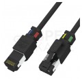 Patchcord S/FTP kat.6A LSOH kabel sieciowy LAN 2x RJ45 czarny z obrotowych klipsem identyfikacyjnym 1m WireArte MagicTouch