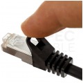 Patchcord S/FTP kat.6A PiMF kabel sieciowy LAN 2x RJ45 linka LSOH czarny 10m NEKU