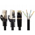 Patchcord S/FTP kat.6A PiMF kabel sieciowy LAN 2x RJ45 linka LSOH czarny 5m NEKU