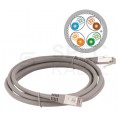 Patchcord S/FTP kat.6A PiMF kabel sieciowy LAN 2x RJ45 linka LSOH szary 3m Alantec