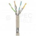 Patchcord S/FTP kat.6A PiMF kabel sieciowy LAN 2x RJ45 linka LSOH szary 5m NEKU