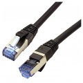 Patchcord S/FTP kat.6A PiMF kabel sieciowy LAN 2x RJ45 linka PoE czarny 0,5m