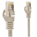 Patchcord S/FTP kat.6A PiMF kabel sieciowy LAN 2x RJ45 linka PoE szary 0,5m NEKU